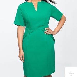 Green V Neck Dress